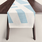 Light Blue Geometric Abstract Artwork Table Runner Gallery Image 1