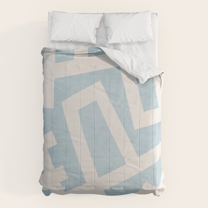 Light Blue Geometric Abstract Artwork Comforter Gallery Image 6