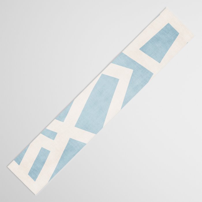 Light Blue Geometric Abstract Artwork Table Runner Gallery Image 3