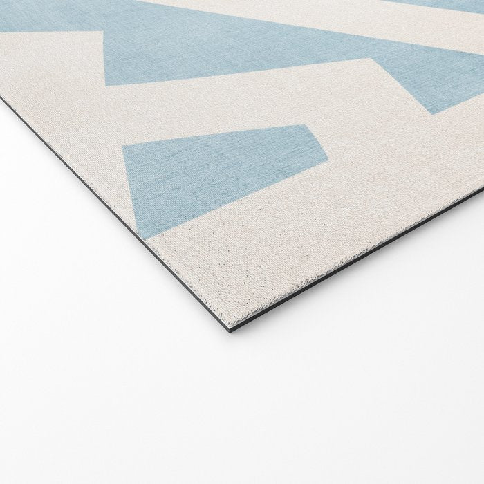 Light Blue Geometric Abstract Artwork Welcome Mat Gallery Image 2