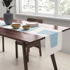 Light Blue Geometric Abstract Artwork Table Runner Gallery Image 2