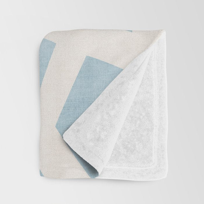 Light Blue Geometric Abstract Artwork Throw Blanket Gallery Image 3