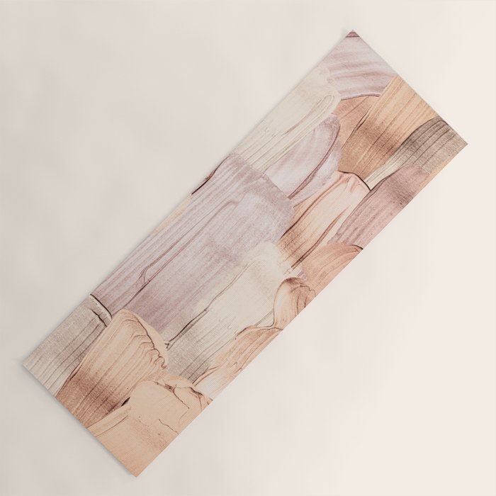 Shiny Metal Copper Hand Drawn Strokes Yoga Mat Gallery Image 1
