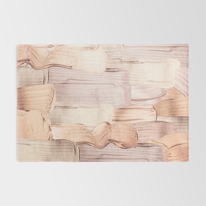 Shiny Metal Copper Hand Drawn Strokes Rug Gallery Image 2
