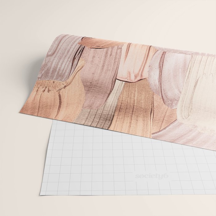 Shiny Metal Copper Hand Drawn Strokes Wrapping Paper Gallery Image 2