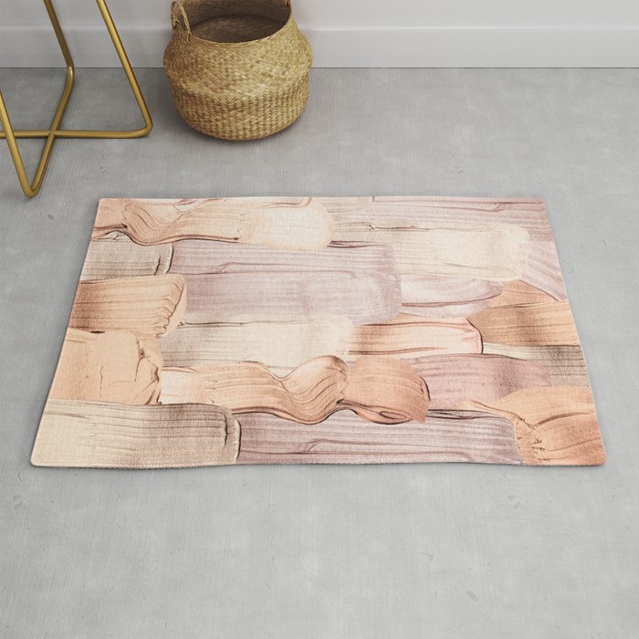 Shiny Metal Copper Hand Drawn Strokes Rug Gallery Image 1