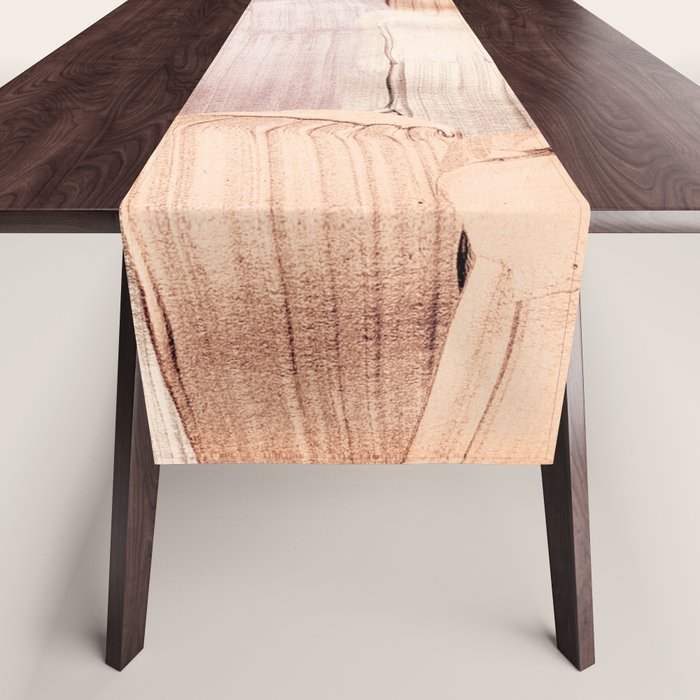 Shiny Metal Copper Hand Drawn Strokes Table Runner Gallery Image 1