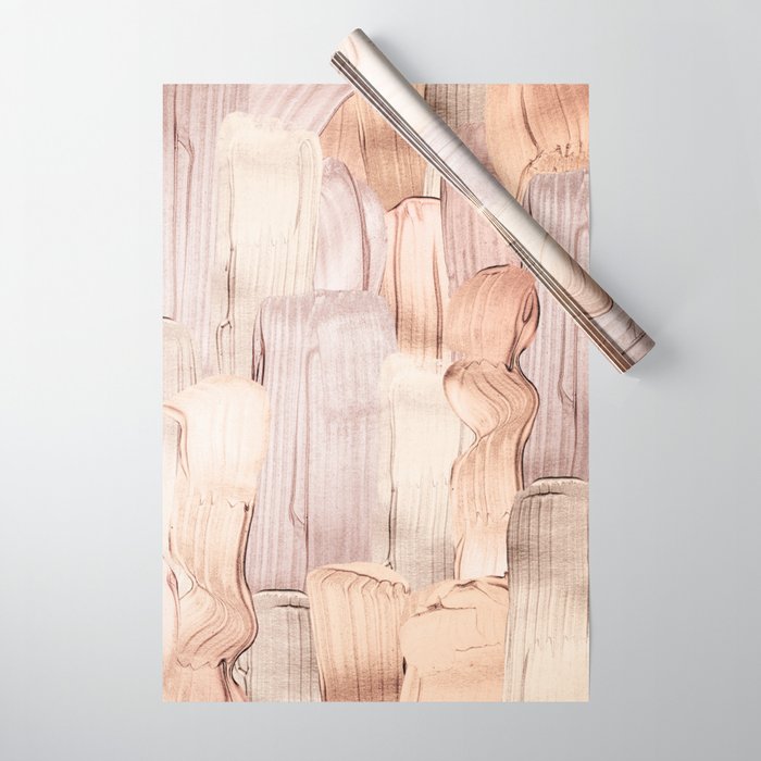 Shiny Metal Copper Hand Drawn Strokes Wrapping Paper Gallery Image 1