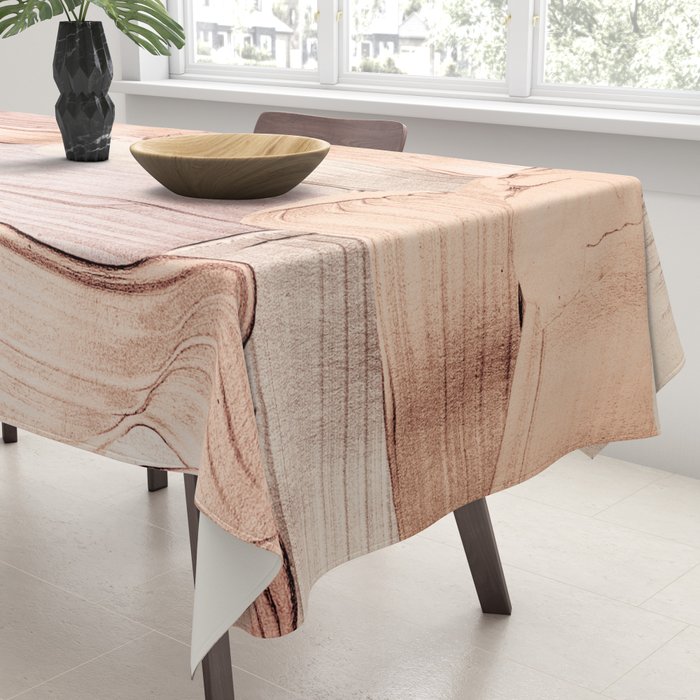 Shiny Metal Copper Hand Drawn Strokes Tablecloth Gallery Image 3