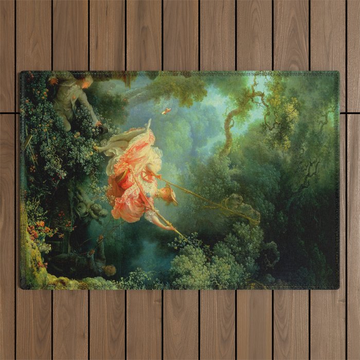 Jean-Honoré Fragonard "The Swing (L'Escarpolette)(The Happy Accidents of the Swing") Outdoor Rug Gallery Image 1