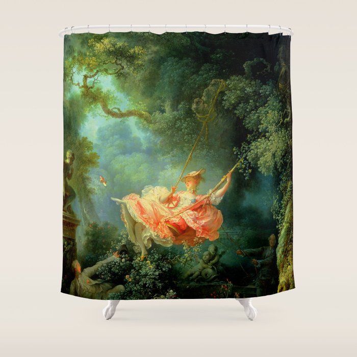 Jean-Honoré Fragonard "The Swing (L'Escarpolette)(The Happy Accidents of the Swing") Shower Curtain Gallery Image 1