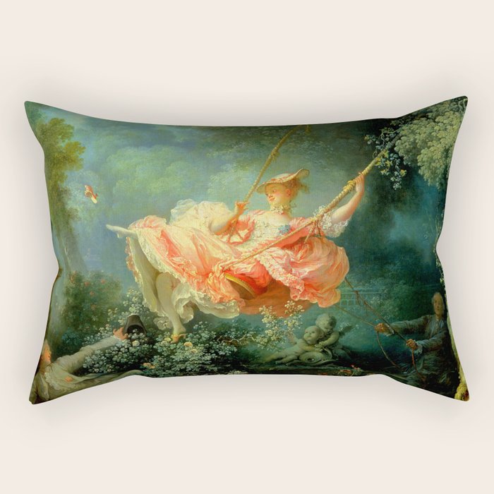 Jean-Honoré Fragonard "The Swing (L'Escarpolette)(The Happy Accidents of the Swing") Rectangular Pillow Gallery Image 2