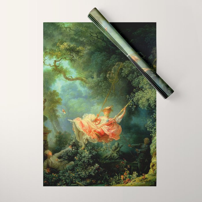 Jean-Honoré Fragonard "The Swing (L'Escarpolette)(The Happy Accidents of the Swing") Wrapping Paper Gallery Image 1