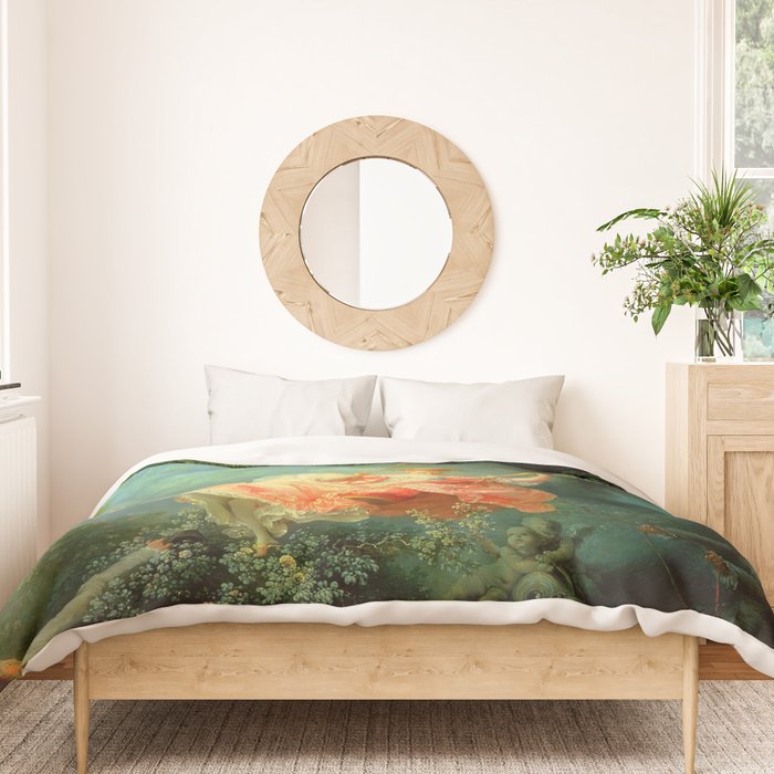 Jean-Honoré Fragonard "The Swing (L'Escarpolette)(The Happy Accidents of the Swing") Duvet Cover Gallery Image 3