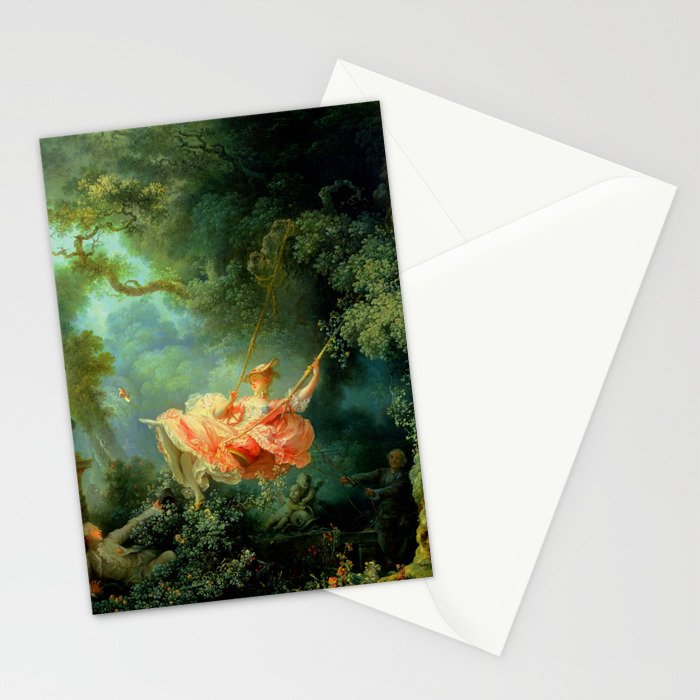 Jean-Honoré Fragonard "The Swing (L'Escarpolette)(The Happy Accidents of the Swing") Stationery Card Gallery Image 2