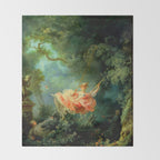 Jean-Honoré Fragonard "The Swing (L'Escarpolette)(The Happy Accidents of the Swing") Throw Blanket Gallery Image 2