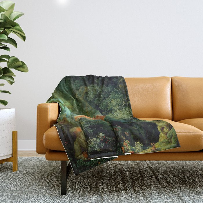 Jean-Honoré Fragonard "The Swing (L'Escarpolette)(The Happy Accidents of the Swing") Throw Blanket Gallery Image 1