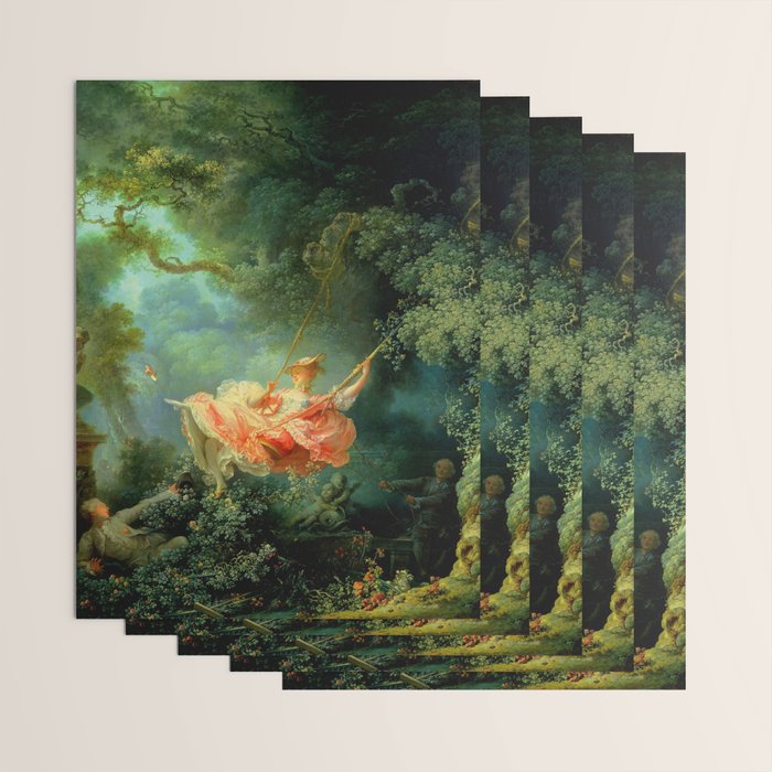Jean-Honoré Fragonard "The Swing (L'Escarpolette)(The Happy Accidents of the Swing") Wrapping Paper Gallery Image 3