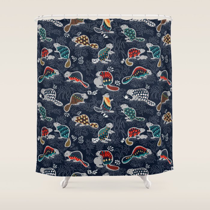 Beaver is back by night - Comeback Species Shower Curtain Gallery Image 1