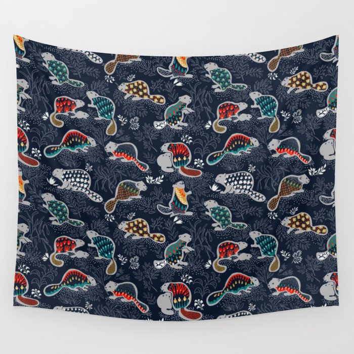 Beaver is back by night - Comeback Species Wall Tapestry Gallery Image 1
