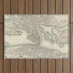 Vintage Map of Stockholm Sweden (1838) Outdoor Rug Gallery Image 1