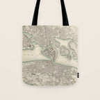 Vintage Map of Stockholm Sweden (1838) Tote Bag Gallery Image 1