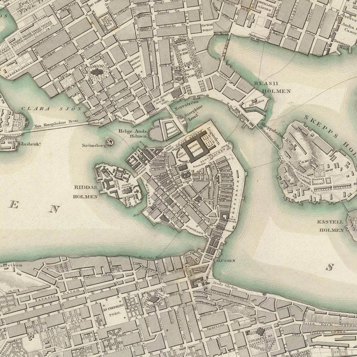 Vintage Map of Stockholm Sweden (1838) Coffee Mug Gallery Image 2