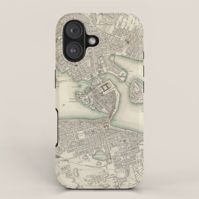 Vintage Map of Stockholm Sweden (1838) iPhone Case Gallery Image 1