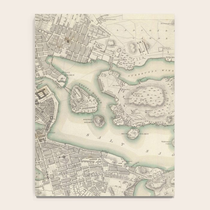 Vintage Map of Stockholm Sweden (1838) Notebook Gallery Image 4