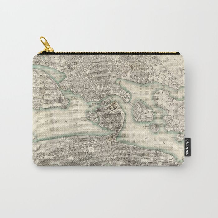 Vintage Map of Stockholm Sweden (1838) Carry All Pouch Gallery Image 1