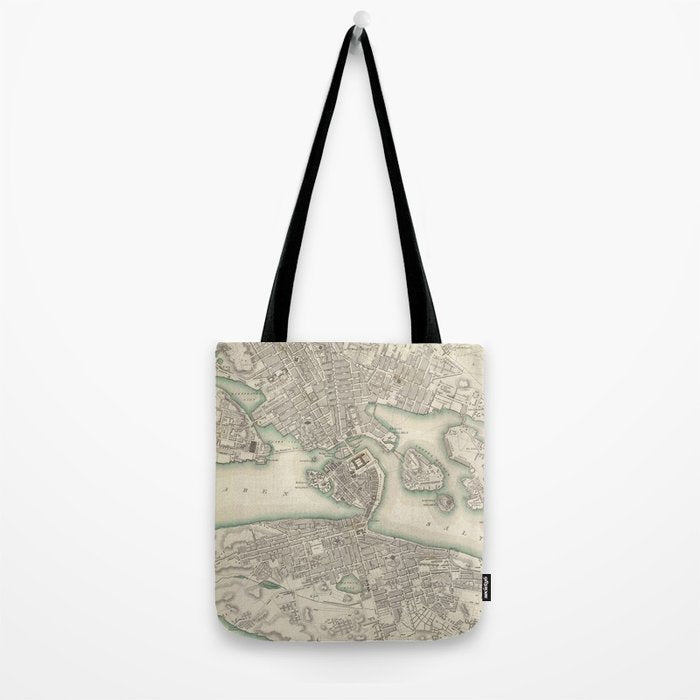 Vintage Map of Stockholm Sweden (1838) Tote Bag Gallery Image 2