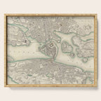 Vintage Map of Stockholm Sweden (1838) Serving Tray Gallery Image 1