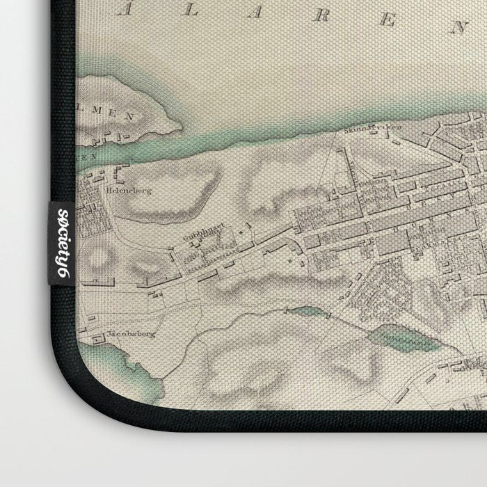Vintage Map of Stockholm Sweden (1838) Laptop Sleeve Gallery Image 3