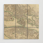 Vintage Map of Stockholm Sweden (1838) Wood Wall Art Gallery Image 1