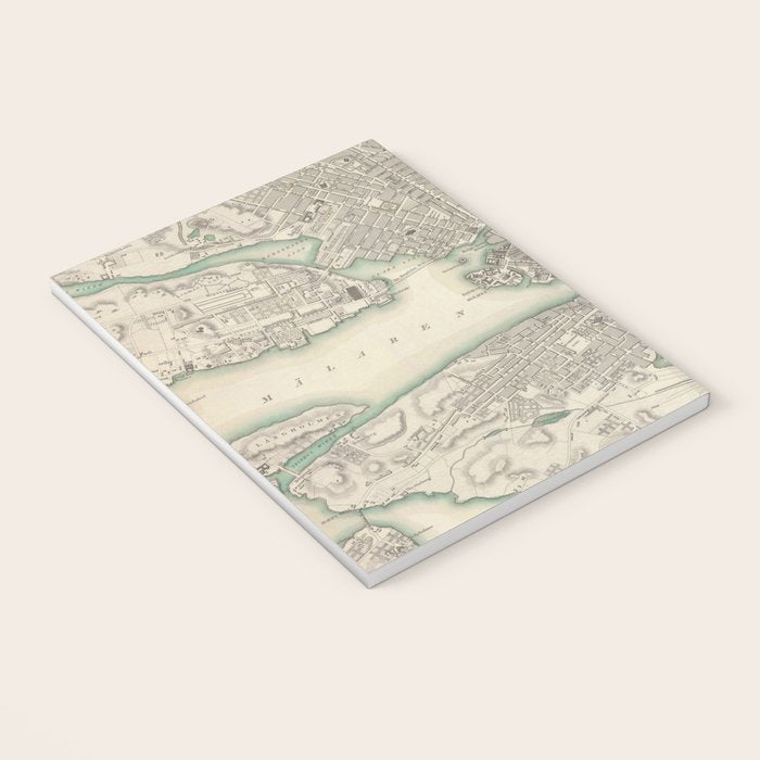 Vintage Map of Stockholm Sweden (1838) Notebook Gallery Image 3