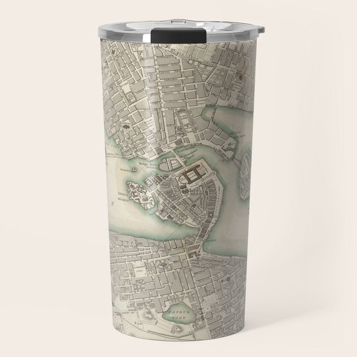 Vintage Map of Stockholm Sweden (1838) Travel Mug Gallery Image 1