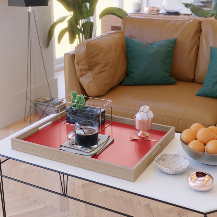 Bright red Serving Tray Gallery Image 2