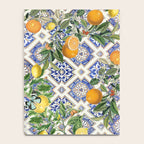 Sicilian Citrus, Mediterranean tiles, vintage lemons and orange fruit pattern Notebook Gallery Image 4