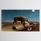 'The Sleeping Gypsy' Lion and Moon While Sleeping in the Desert by Henri Rousseau Tablecloth Gallery Image 2