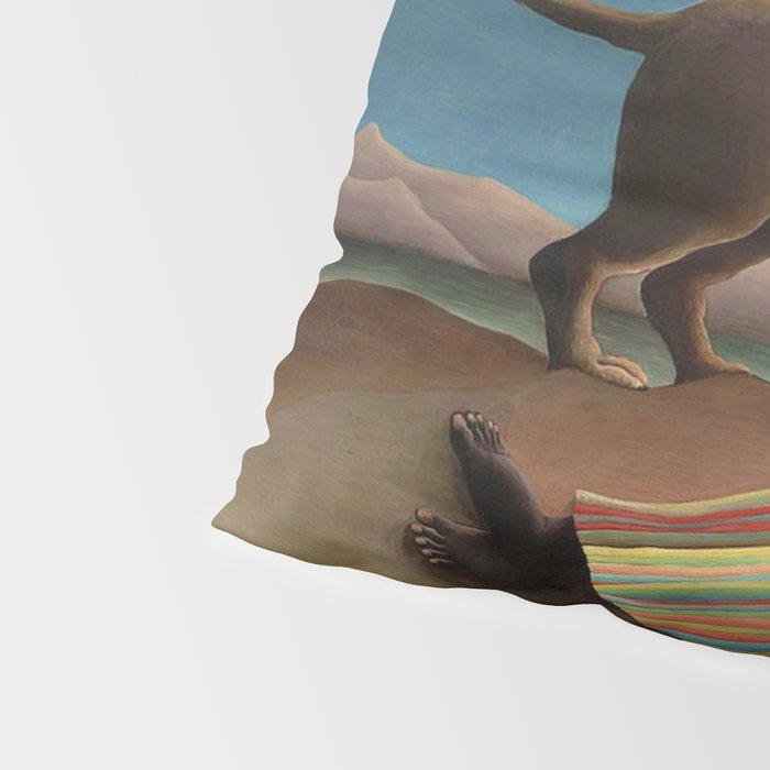 'The Sleeping Gypsy' Lion and Moon While Sleeping in the Desert by Henri Rousseau Pillow Sham Gallery Image 4
