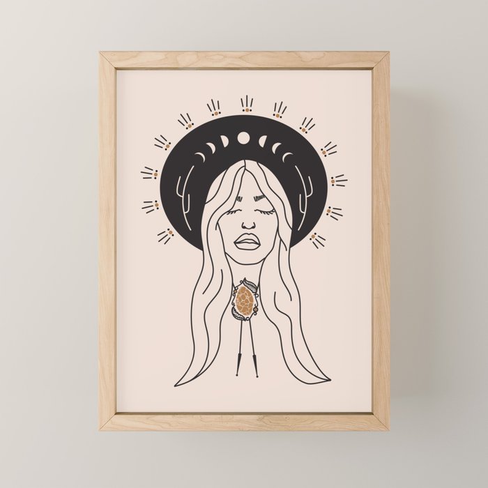 Desert Angel in Black & Cream Mini Art Print Gallery Image 1