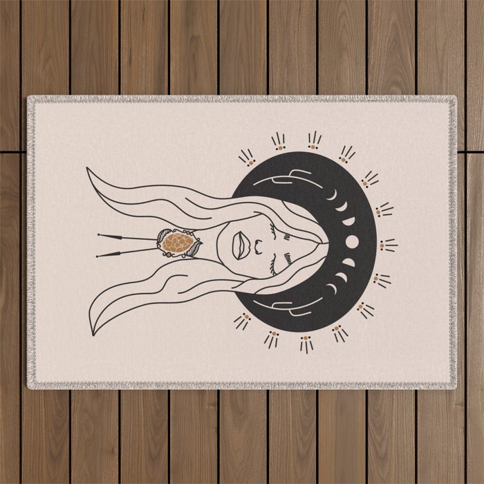 Desert Angel in Black & Cream Outdoor Rug Gallery Image 1