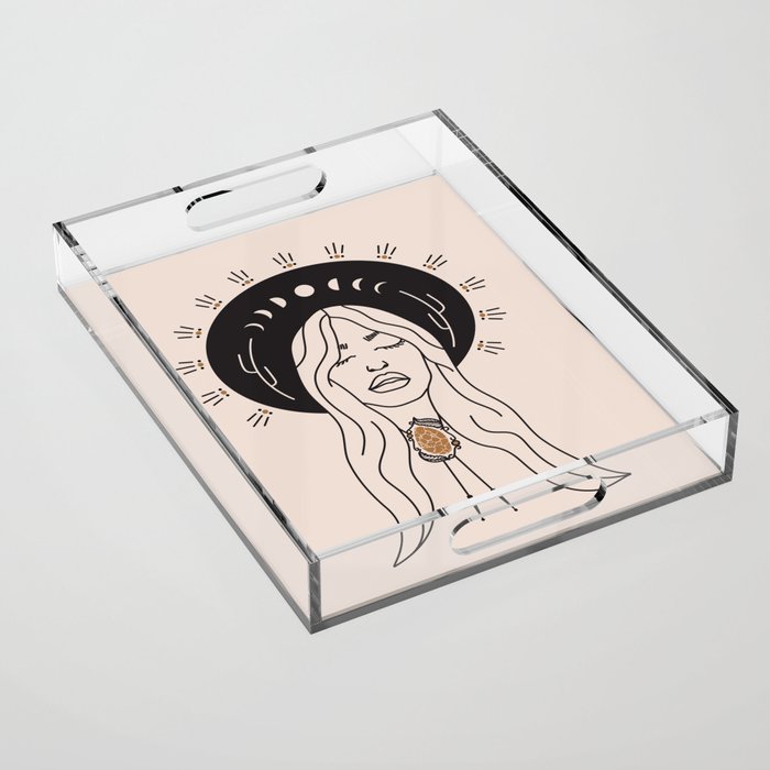 Desert Angel in Black & Cream Acrylic Tray Gallery Image 1