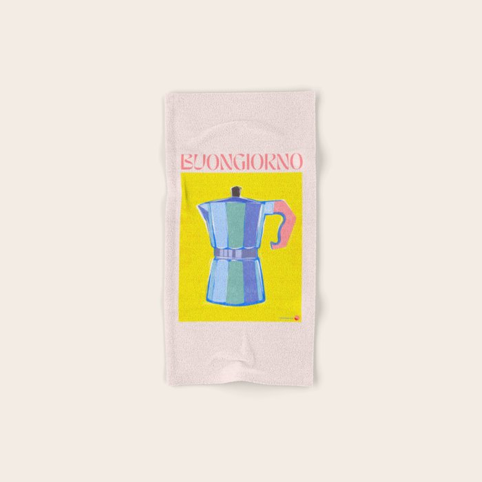 Buongiorno - Bold Retro Italian Coffee Maker Bath Towel Gallery Image 1