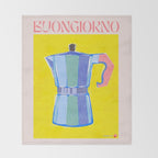 Buongiorno - Bold Retro Italian Coffee Maker Throw Blanket Gallery Image 2
