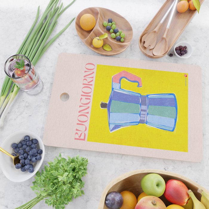 Buongiorno - Bold Retro Italian Coffee Maker Cutting Board Gallery Image 2