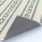 oceania vertical stripes - navy blue on cream Rug Gallery Image 4