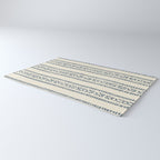 oceania vertical stripes - navy blue on cream Rug Gallery Image 3