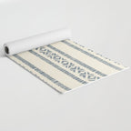 oceania vertical stripes - navy blue on cream Yoga Mat Gallery Image 2