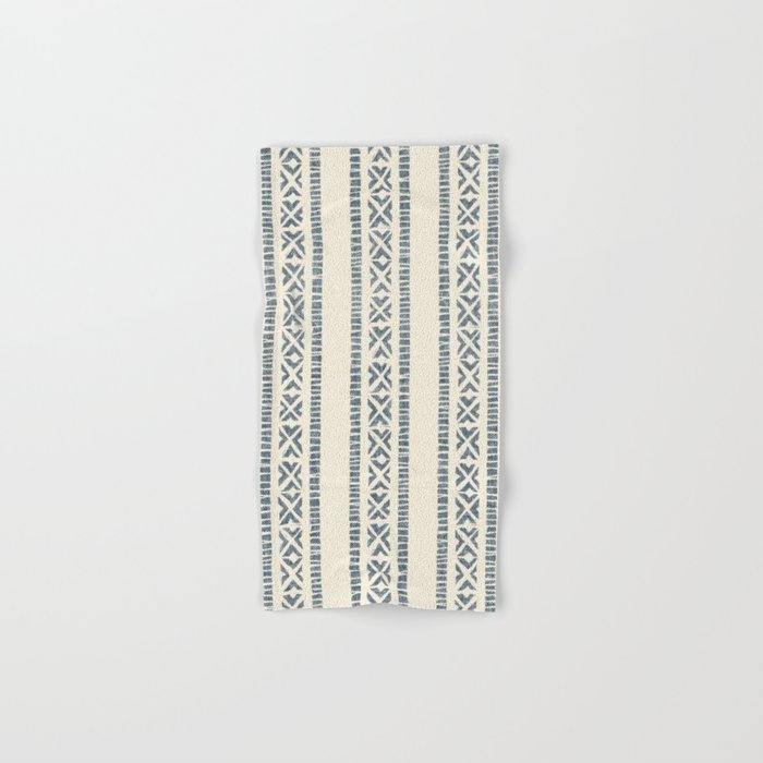 oceania vertical stripes - navy blue on cream Bath Towel Gallery Image 1
